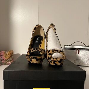Alejandra G. Leopard Open Toe heels